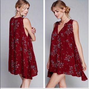 ☀️ Free People Wine Tree Red Swing Dress